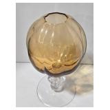 Vintage Cambridge Amber Glass Melon Ball Vase