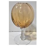Vintage Cambridge Amber Glass Melon Ball Vase