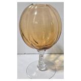 Vintage Cambridge Amber Glass Melon Ball Vase