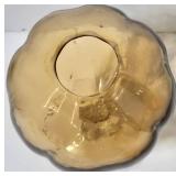 Vintage Cambridge Amber Glass Melon Ball Vase