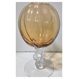 Vintage Cambridge Amber Glass Melon Ball Vase