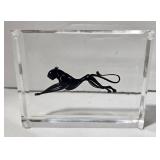 Black Panther Silhouette Paperweight & Lab Dogs 3D Laser Cut Glass Paperweight (2-Piece Set)