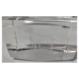 Black Panther Silhouette Paperweight & Lab Dogs 3D Laser Cut Glass Paperweight (2-Piece Set)