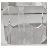 Black Panther Silhouette Paperweight & Lab Dogs 3D Laser Cut Glass Paperweight (2-Piece Set)