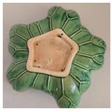 Haeger Planter & Majolica Frog on Lily Pad & Chalkware Cherub