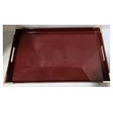 Vintage Japanese Lacquer Serving Tray with Gold Accents