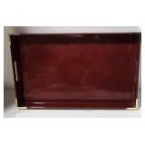Vintage Japanese Lacquer Serving Tray with Gold Accents