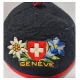Vintage Geneve Swiss Childs Beret with Daisies & Cornflower Patch