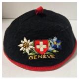 Vintage Geneve Swiss Childs Beret with Daisies & Cornflower Patch