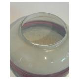 Israel Hand-Painted Glass Vase Pink & Blue Stripes