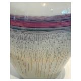 Israel Hand-Painted Glass Vase Pink & Blue Stripes