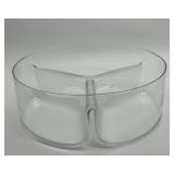 Serving Bowl - Three-Section Clear Glass