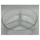 Serving Bowl - Three-Section Clear Glass
