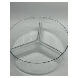 Serving Bowl - Three-Section Clear Glass
