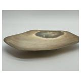 Champagne Colored Metal Dish - Brass or Aluminum Decorative Tray