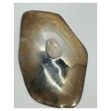 Champagne Colored Metal Dish - Brass or Aluminum Decorative Tray