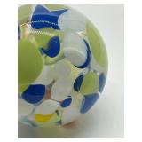 Murano Artisan Made Hand-Blown Glass Pear Sculpture Vase Multicolor Swirl