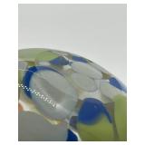 Murano Artisan Made Hand-Blown Glass Pear Sculpture Vase Multicolor Swirl