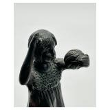 Ferdinand Preiss Bronze Sculpture "Girl w/ Ball Figure - 6 1/2 in Tall