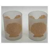 Shell Candle Votives - Retro 1990s Frosted Glass Seashell Design