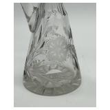 Cut Glass Decanter - Bird Motif with Faceted Stopper