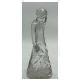 Cut Glass Decanter - Bird Motif with Faceted Stopper