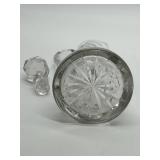 Cut Glass Decanter - Bird Motif with Faceted Stopper