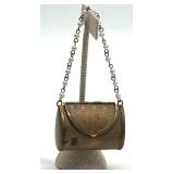 Miniature Brass Purse & Pearl Chain - 2 in wide x 4 in tall