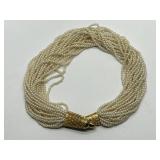 Carolee 20-Strand Bird Clasp Pearl Necklace - 16in Long