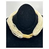 Carolee 20-Strand Bird Clasp Pearl Necklace - 16in Long