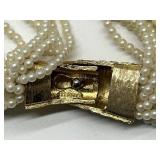 Carolee 20-Strand Bird Clasp Pearl Necklace - 16in Long