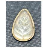 Rare Lalique Pendant - Leaf Motif, 3/4 in Tall x 1/2 in Wide