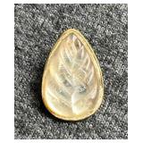 Rare Lalique Pendant - Leaf Motif, 3/4 in Tall x 1/2 in Wide