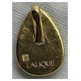 Rare Lalique Pendant - Leaf Motif, 3/4 in Tall x 1/2 in Wide