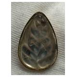 Rare Lalique Pendant - Leaf Motif, 3/4 in Tall x 1/2 in Wide