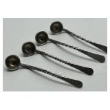 Sterling Silver Salt Spoons - Mexico (Lot of 4)