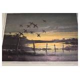 Les Kouba - MALLARDS AT DAWN Hand Signed Print UNCUT Piece