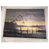 Les Kouba - MALLARDS AT DAWN Hand Signed Print UNCUT Piece