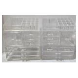 Clear Acrylic Makeup Storage Organizers - 2-Pack Stackable Cosmetic Drawer Organizer Set