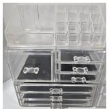 Clear Acrylic Makeup Storage Organizers - 2-Pack Stackable Cosmetic Drawer Organizer Set