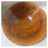Shigaraki Ceramic Glazed Bowl - Caramel & Brown Texture