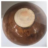 Shigaraki Ceramic Glazed Bowl - Caramel & Brown Texture