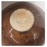 Shigaraki Ceramic Glazed Bowl - Caramel & Brown Texture