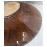 Shigaraki Ceramic Glazed Bowl - Caramel & Brown Texture