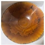 Shigaraki Ceramic Glazed Bowl - Caramel & Brown Texture