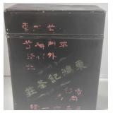 Antique Chinese Hand Painted Tea Tin & Fabienne Jouvin Paris Trinket Tray