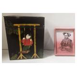 Antique Chinese Hand Painted Tea Tin & Fabienne Jouvin Paris Trinket Tray