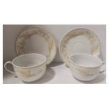 Porcelaine Jacques Coeur Fougeres Cups & Saucers (Lot of 2) - Bavaria Hand-Painted Bowl