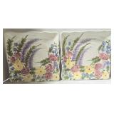 Tabletops Gallery Jardine Hand Painted Square Trays (Lot of 2)