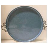 Moire Glaze KYES Metal Blue Tray - 1973 West Germany Child